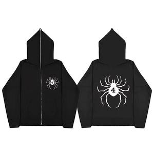 เสื้อฮู้ดดี้บุขนด้านในแบบยูนิเซ็กซ์ ซิปยาวคลุมหน้า ทรงโอเวอร์ไซส์ สตรีทแวร์สำหรับผู้ชายและผู้หญิง เสื้อฮู้ดดี้อุ่นๆ - Product Image 1