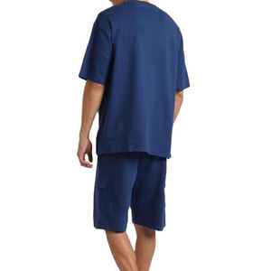 Ensemble chemise et short à carreaux personnalisé avec logo imprimé, respirant, coupe ample, polyester/coton, pour homme - Product Image 2