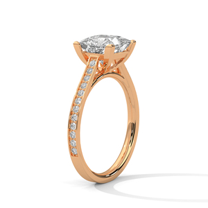 Brilliant Princess Cut Lab Grown <b>Diamond</b> Solitaire <b>Ring</b> Newly Designed 14k Solid Rose Gold Jewelry Available At Wholesale Price - Product Image 2