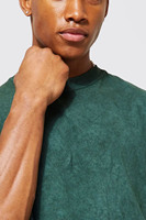 Camiseta Verde Extra Grande para Hombre con Estampado Trasero Blanco de Edición Limitada, Estilo Urbano, Manga Corta, Cuello Redondo, Jersey de Algodón