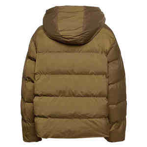 Veste d'hiver matelassée pour homme avec logo personnalisé, rembourrée, style puffer, avec patch brodé en chenille. - Product Image 5