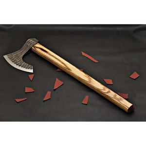 Burraq 19" Custom Handmade Carbon Steel Rosewood Handle Tomahawk Splitting <b>Axe</b> Heavy Duty Industrial DIY Outdoor <b>Camping</b> Hunting - Product Image 1