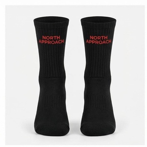 North Approach Crew <b>Socks</b> Black Breathable <b>Running</b> <b>Socks</b> for Adults Spring Season - Product Image 1