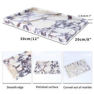 Affordable Natural Marble <b>Vanity</b> <b>Tray</b> for <b>Bathroom</b> Countertop, Perfume Display, Cosmetics and Home Organization - Product Image 4