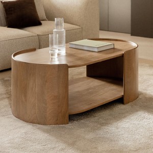 Table basse ovale Vandana Hexa Zenova 110x60 cm en bois de manguier Sidney - Product Image 1