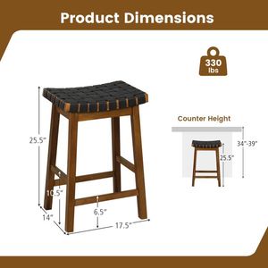 Ensemble de 2 tabourets de bar à assise courbée en similicuir PU, confortables, durables et élégants pour votre maison ou votre espace commercial - Product Image 5