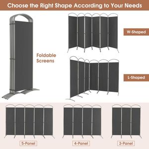 Mampara de Privacidad Plegable de 6 Paneles y 6 Pies para Oficina en Casa o División de Dormitorios - Product Image 4