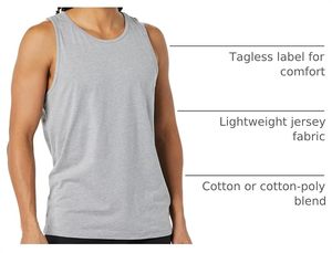 Men's Gray Cotton Tank Top O-Neck Solid Casual Knitted Sleeveless <b>Vest</b> Plus Size - Product Image 6