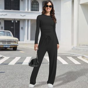 Trendy Women Full Sleeve T Shirt and Trouser <b>Set</b> Casual Cotton Two Piece Outfit Comfortable Ladies Loungewear <b>Set</b> For Daily Wear - Product Image 6