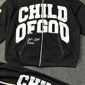 Ensemble de survêtement pour homme, design OEM, 100% polyester, personnalisable, polaire technique d'hiver, séchage rapide, coupe classique, sweat à capuche entièrement zippé et pantalon de jogging - Product Image 5