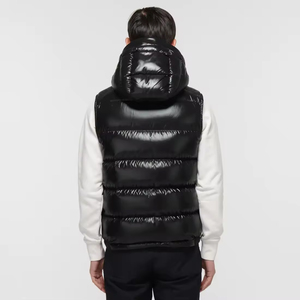 Men Hooded Puffer Vest Custom Windproof Quilted Thermal Reflective Lining <b>Gilet</b> - Product Image 2