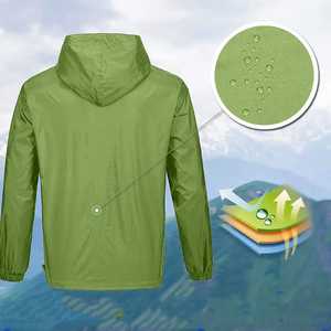 Chaqueta Cortavientos Impermeable y Transpirable para Hombre, Color Verde, Sin Capucha, Cierre de Cremallera, Informal, para Exteriores, Temporada de Invierno, Ligera - Product Image 4