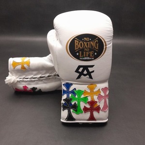 ถุงมือชกมวย No Boxing No Life Pro MMA แบบเม็กซิกัน  ผูกเชือก  หนังวัวแท้  สำหรับทุกเพศ  ดีไซน์คริสเตียน  สำหรับฝึกซ้อมและแข่งขัน - Product Image 5