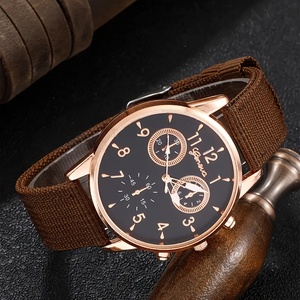 Montre classique à quartz pour homme, ensemble de montres de luxe avec bracelet marron et bracelets - Product Image 2