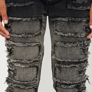 Straight Fit <b>Denim</b> Pants Soft Washed Stretchable <b>Material</b> With Customizable Logo Designing / Stylish Designing With Cheap Rate - Product Image 4