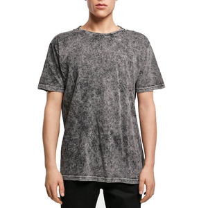 Camisetas para hombre con efecto acid wash, tela de algodón con lavado ácido, corte relajado, material transpirable y cómodo, camiseta informal para uso diario en venta. - Product Image 4