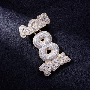 Hip hop custom number <b>pendant</b> for men crafted in 14kt <b>solid</b> <b>gold</b> lab diamonds with d vvs clarity iced out custom piece - Product Image 2