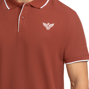T-shirt en jersey de coton marron pour homme, manches courtes, coupe classique, respirant, séchage rapide, décontracté, élégant, bureau, golf, été, service OEM - Product Image 5
