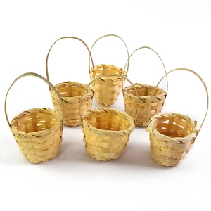 Cestas y cajas de bambú y paja natural estilo boho para almacenamiento de flores, frutas y vino, a la venta a precio económico. - Product Image 5