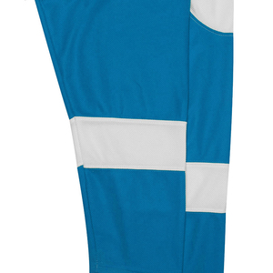 Camiseta de Hockey sobre Hielo Personalizada, Cuello en V, Sin Mangas, Blanca y Azul con Bloques de Color, Sublimada, Impresa, Transpirable, de Malla, que Absorbe la Humedad, Ecológica - Product Image 5