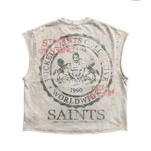 Ensemble T-shirt et short décontracté pour homme 2025 de haute qualité, en coton délavé respirant, longueur genou, avec logo personnalisé OEM, idéal pour l'été - Product Image 2