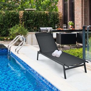<b>Outdoor</b> <b>Reclining</b> 6-Position Adjustable Back Chaise Lounge Chair for Sun Lounging - Product Image 5