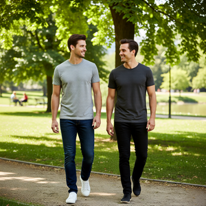 เสื้อยืดลำลองผู้ชายพรีเมียม ผ้าฝ้าย 100% 210gsm ผ้าเจอร์ซีย์สำหรับฤดูร้อน คอกลม พิมพ์ลาย คุณภาพสูง เป็นมิตรกับสิ่งแวดล้อม แห้งเร็ว ระบายอากาศได้ดี แขนสั้น - Product Image 3