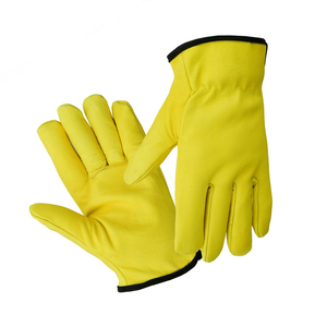 Industrial Work <b>Gloves</b> Comfortable Leather Cotton Fabric Garden Construction Made Polyester Adjustable - Product Image 1