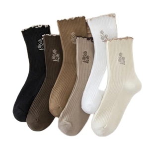 10 paires de chaussettes élastiques en coton légères, coupe basse, avec logo personnalisé, pour femmes et filles, disponibles en blanc et noir - Product Image 2