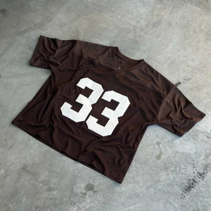 Boxy Vintage Unisex American Football Jersey Streetwear Oversized <b>T</b>-<b>Shirt</b> Mesh 100% <b>Polyester</b> Anti-Bacterial Sleeveless - Product Image 5