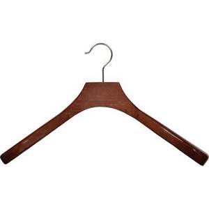 Percha de madera resistente con soporte ancho para hombros, ideal para guardar chaquetas pesadas, trajes y ropa formal. - Product Image 1