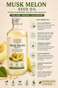 Aceite de Semilla de Melón Musk Puro Prensado en Frío, Aceite Portador para el Cuidado del Cabello y el Cuerpo, Uso en Masajes, Fabricado por Kdm Enterprises - Product Image 3