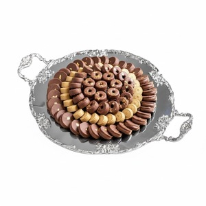 ถาดเสิร์ฟรูปไข่สีเงินตกแต่งอย่างหรูหรา พร้อมถาดเสิร์ฟช็อกโกแลตโลหะทำมือ เหมาะสำหรับงานอีด งานแต่งงาน หรืองานปาร์ตี้ - Product Image 6