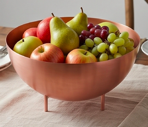 Cuenco minimalista de cobre con tres patas, de metal pulido, apto para lavavajillas, para uso en cocina y vajilla. - Product Image 3