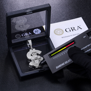 Collier Pendentif Sac d'Argent pour Homme avec Symbole Dollar, en Argent 925, Diamant Moissanite, Breloque Argentée Effet Glacé, Chaîne Statement, Diamant Certifié, Cadeau - Product Image 4