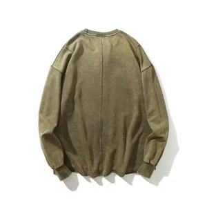 Vintage Acid Wash Sweatshirt <b>Men</b> Winter Retro Style Acid Wash Digital Printing High Quality Fleece Cotton Casual <b>Pullover</b> - Product Image 2