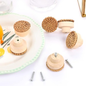 Natural rattan furniture hardware cheap cost <b>door</b> <b>knob</b> cabinet <b>knobs</b> accessories for <b>decoration</b> - Product Image 6