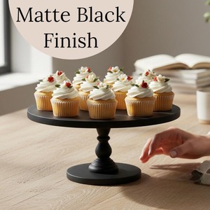 Support à gâteau décoratif en bois pour table, finition émail rose, pour servir les gâteaux de mariage et d'événements - Product Image 4