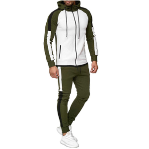 Conjunto Deportivo con Capucha para Hombre, Diseño Color Block con Cremallera, Manga Larga, Estilo Deportivo, Ropa de Otoño, Material Transpirable de Poliéster y Algodón - Product Image 3