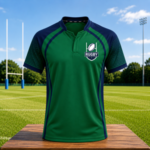 Camiseta de Rugby de Manga Corta para Hombre, Camiseta Deportiva de Rugby de Secado Rápido, Camiseta Deportiva Transpirable para Hombre - Product Image 1