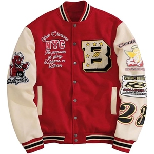 Chaqueta Universitaria OEM Personalizada, Chaqueta Bomber Letterman, Chaqueta Universitaria de Mezcla de Lana, Ropa Urbana, Ropa de Equipo, Parches Bordados, Marca Privada - Product Image 2