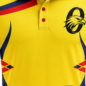 เสื้อคริกเก็ตสีเหลืองแดงสำหรับผู้ชาย แขนสั้น เสื้อกีฬาประสิทธิภาพสูง ชุดทีม เสื้อผ้าสำหรับเล่นกีฬากลางแจ้ง ชุดยูนิฟอร์มคริกเก็ต - Product Image 4