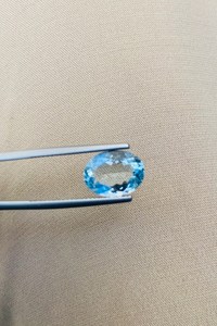 Piedra preciosa de aguamarina natural, ovalada, azul, suelta, para la fabricación de joyas, anillos, colgantes y pendientes. - Product Image 4