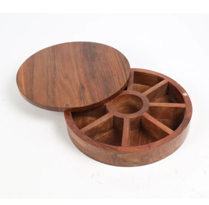 Boîte à épices en bois, organisateur de cuisine, boîte à épices en bois pour la cuisine et la salle à manger, excellente boîte de rangement pour 9 épices - Product Image 1