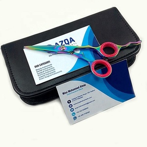 Ciseaux de coiffure professionnels en acier inoxydable pour droitiers avec manche ergonomique moyen et lames émoussées pour la coiffure en salon - Product Image 5