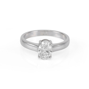 Anillo de Compromiso Solitario con Diamante Cultivado en Laboratorio, Corte Ovalado, Oro Blanco, Anillo de Promesa Minimalista, Anillo de Novia, Joyería Fina, Regalo - Product Image 6