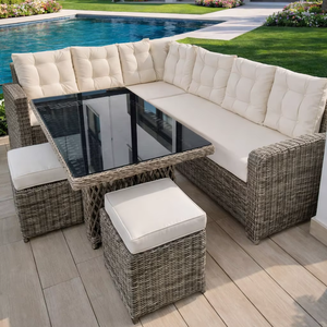 Collection de mobilier de jardin en rotin moderne et design, résistant aux intempéries, pour villas haut de gamme, hôtels, fermes et parcs. - Product Image 2