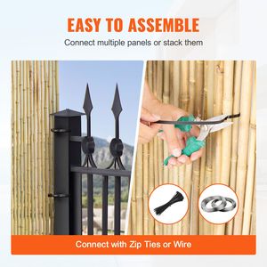 Recinzione in bambù naturale arrotolata, alta 1,2 m x lunga 2,4 m, ecologica, schermo per la privacy da 0,75 D, traliccio decorativo e cancello - Product Image 4