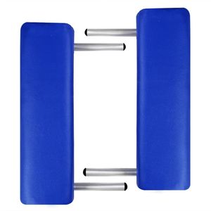 Mesa de masaje plegable azul de 2 zonas con marco de aluminio Producto Premium en la categoría de mesas y camas de masaje - Product Image 2
