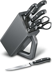 Grand Maitre Cutlery Block - Modern Block with Knives - Includes <b>Kitchen</b> <b>Scissors</b>, Chef's Knife, Santoku & More - Product Image 2